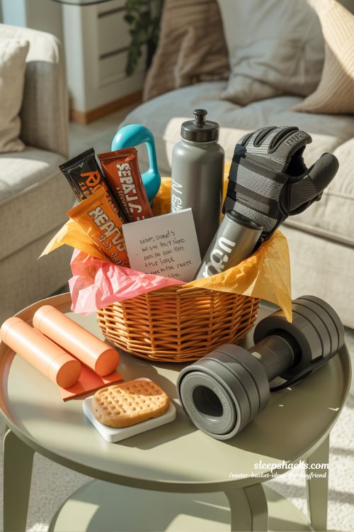 Fitness and Gym Essentials Easter Basket Practical Personalized Gift for Him