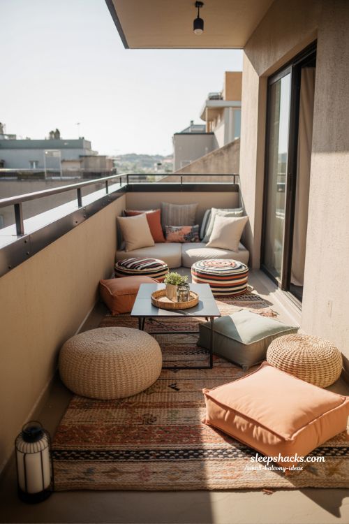 Floor Cushions and Poufs Flexible Balcony Seating