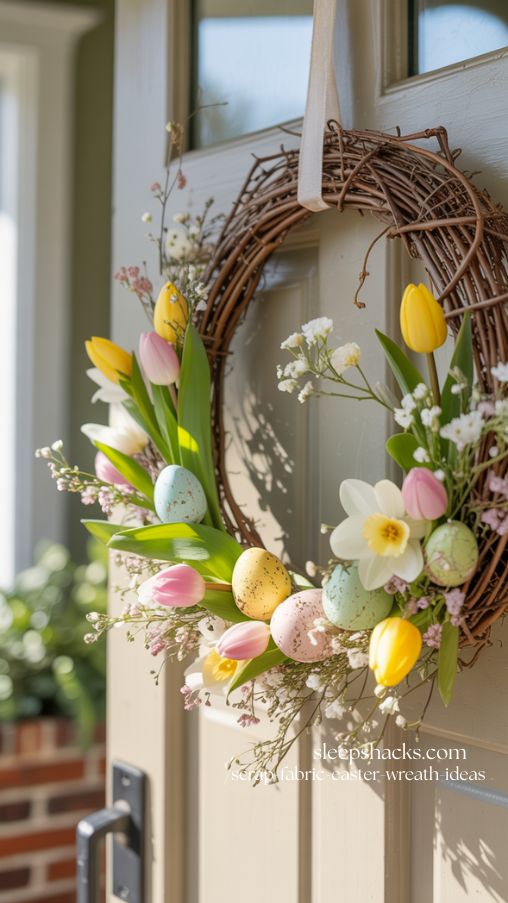 Fresh Floral Easter Wreath for Spring-Ready Front Door