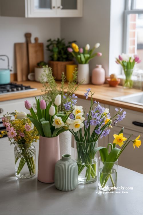 Fresh Spring Flower Arrangements for Your Kitchen
