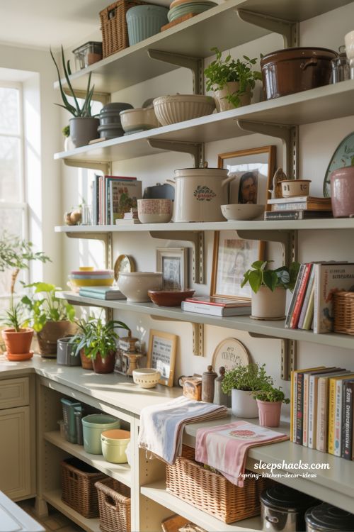 Fresh Spring Kitchen Styling with Open Shelves