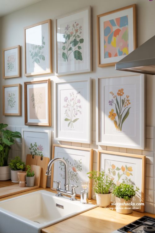Fresh Spring Kitchen with Rotating Seasonal Artwork
