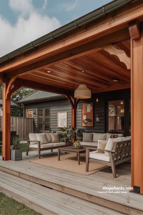 Full-Coverage Wood Patio Ideas for Cozy and Inviting Backyards