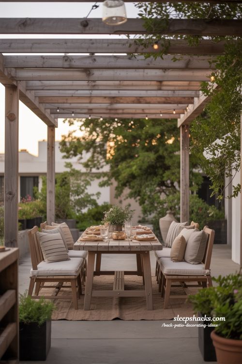 Garden Dining Pergola Back Patio Ideas for Alfresco Meals