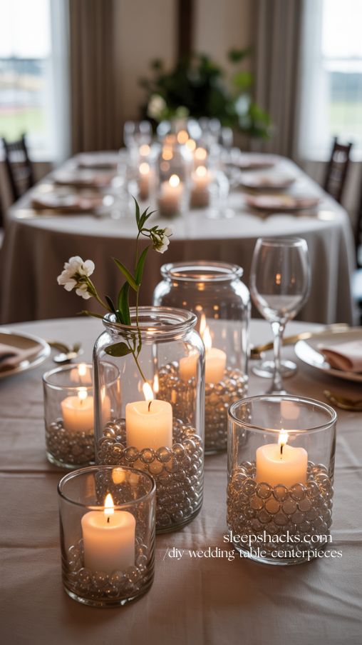 Glass Bead Candle Holder Wedding Centerpieces
