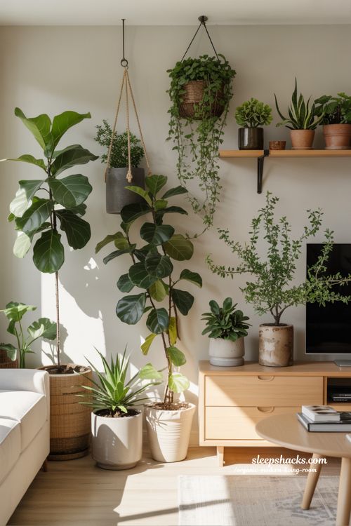 Greenery and Living Decor Organic Modern Living Room