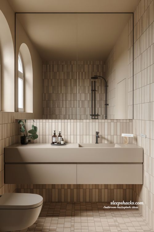 Half-Wall and Extended Bathroom Backsplash Ideas for a Bold Look