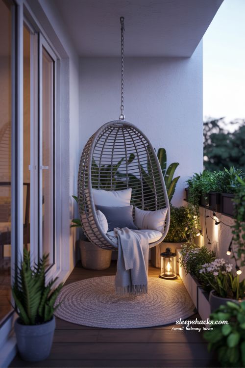 Hanging Chair Retreat Small Balcony Idea
