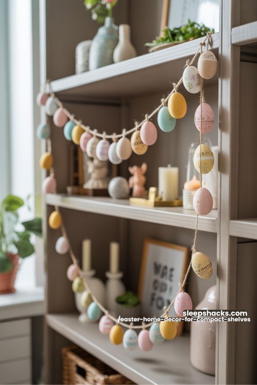 Hanging Easter Egg Garland for Compact Shelves