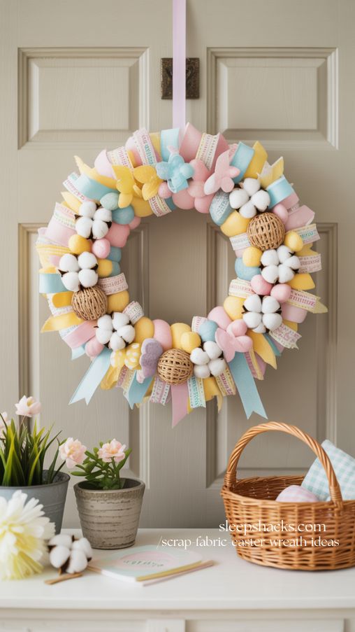 Heartfelt DIY Cotton and Linen Easter Wreath