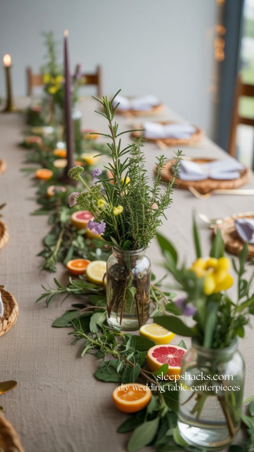 Herb and Edible Wedding Centerpieces