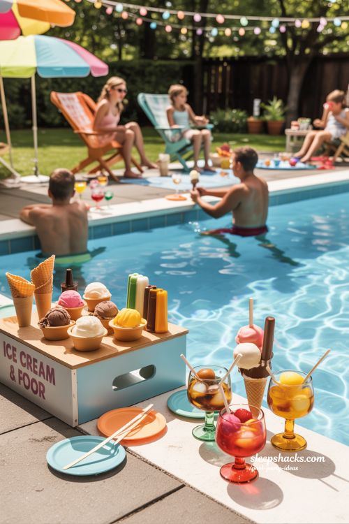 Ice Cream & Float Bar Pool Party Ideas for Sweet Summer Fun