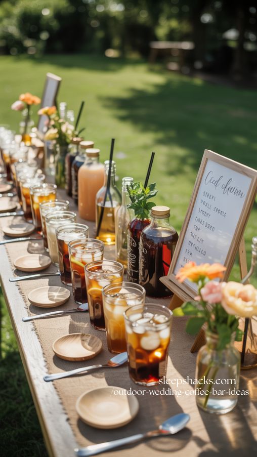 Iced Coffee Bar for Summer Weddings