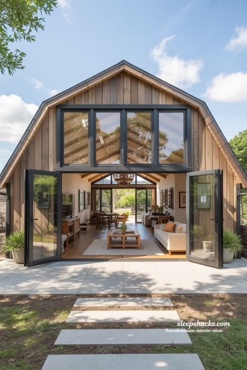 Indoor-Outdoor Flow Barndominium Interior
