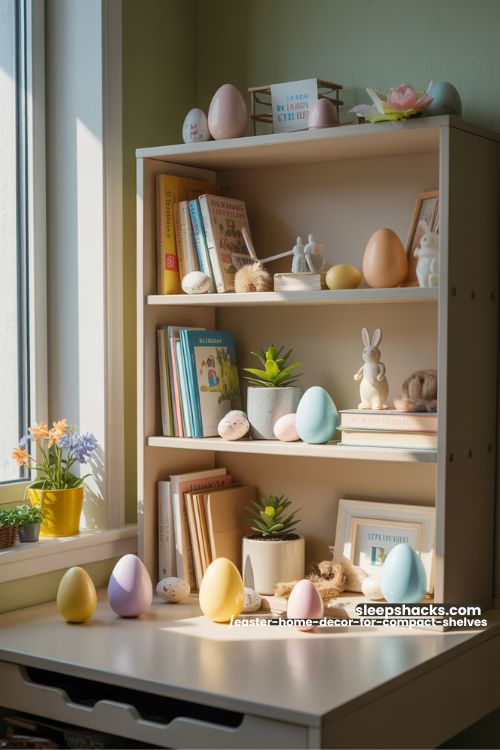 Interactive Easter Egg Hunt Decor for Compact Shelves