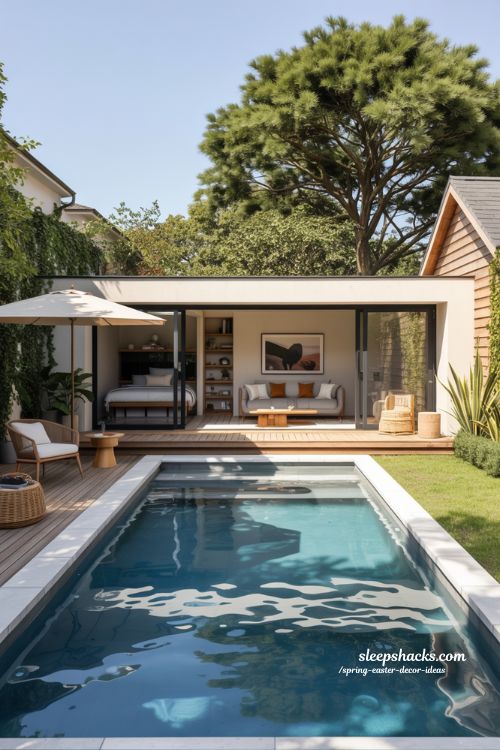 Lap Pool Retreat with Pool House Guest Suite