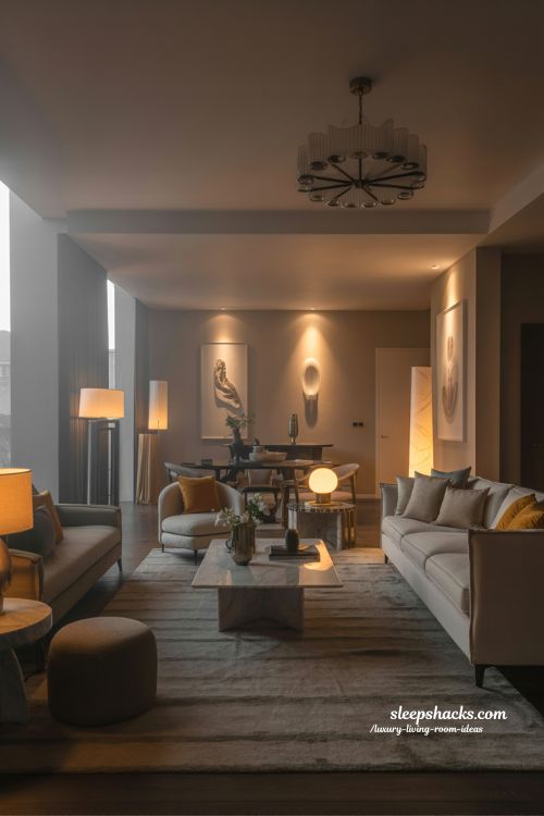 Layered Lighting Ideas for a Cozy and Elegant Luxury Living Room