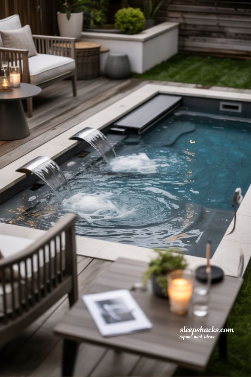 Luxury Compact Spool Pool with Spa Jets for Small Backyard
