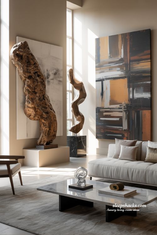 Luxury Living Room Art and Sculptures That Make a Statement