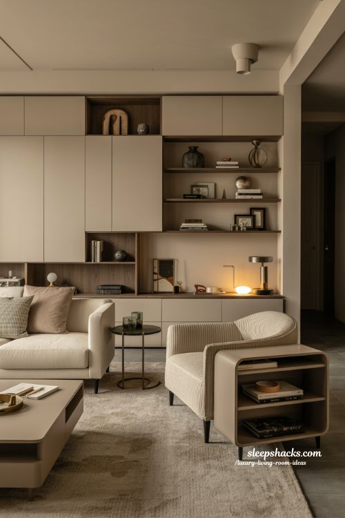 Luxury Living Room Smart Storage Ideas for Elegant Organization