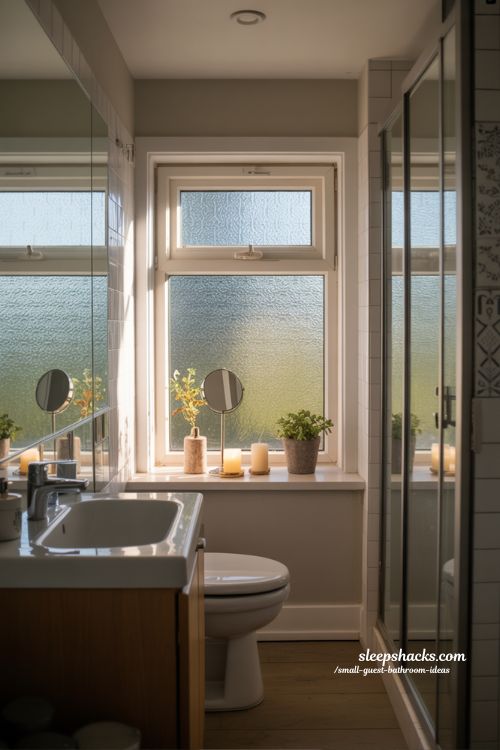 Maximize Window Space in a Small Guest Bathroom