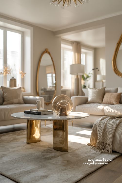 Metallic Accents That Add Elegant Shine to a Luxury Living Room