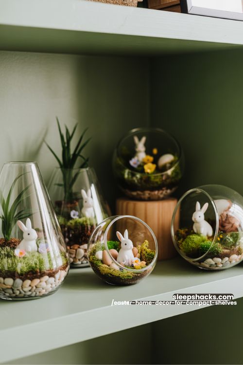 Mini Bunny Terrariums for Compact Shelves