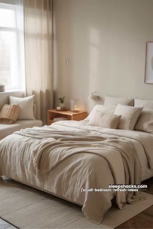 Minimalist Small Bedroom Calm Cozy Retreat