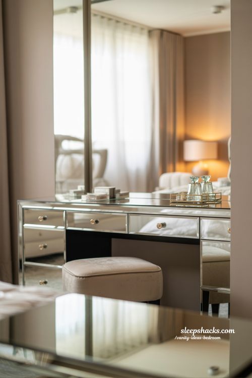 Mirrored Vanity Bedroom Ideas Glamorous and Luxurious Setup