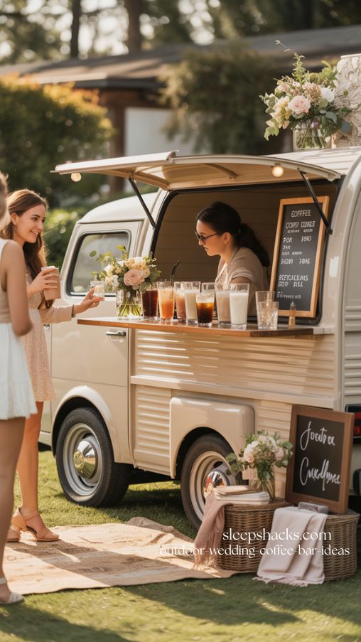Mobile Coffee Truck for Outdoor Wedding