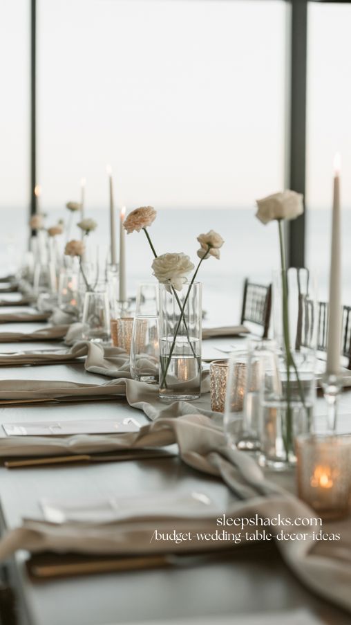 Modern Acrylic and Minimalist Wedding Table Decor Ideas on a Budget
