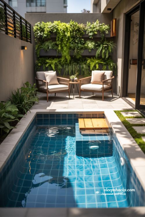 Modern Backyard Plunge Pool for Small Outdoor Spaces