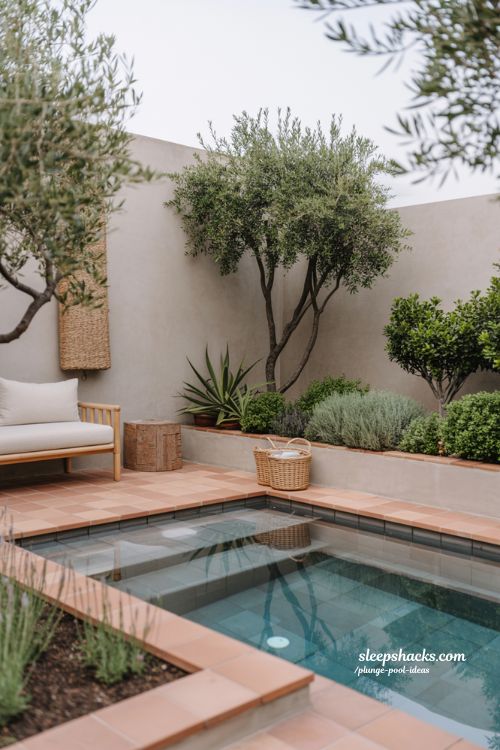 Modern Mediterranean Plunge Pool Ideas for Small Backyards