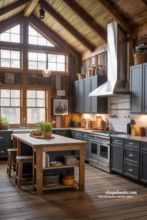 Modern Rustic Kitchen Combo Barndominium Interior