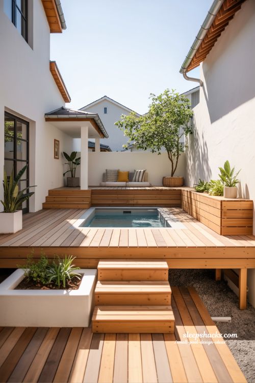 Multi Level Decking Small Pool Ideas Stylish Compact Backyard