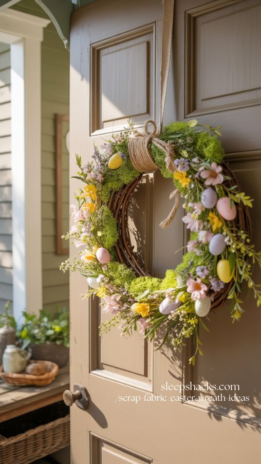 Natural Easter Wreath for Front Door Spring Decor