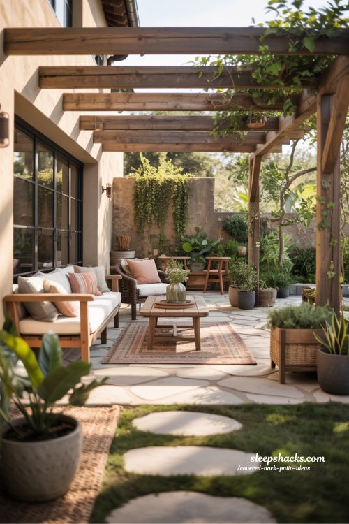Natural Materials for Harmony in Covered Back Patios
