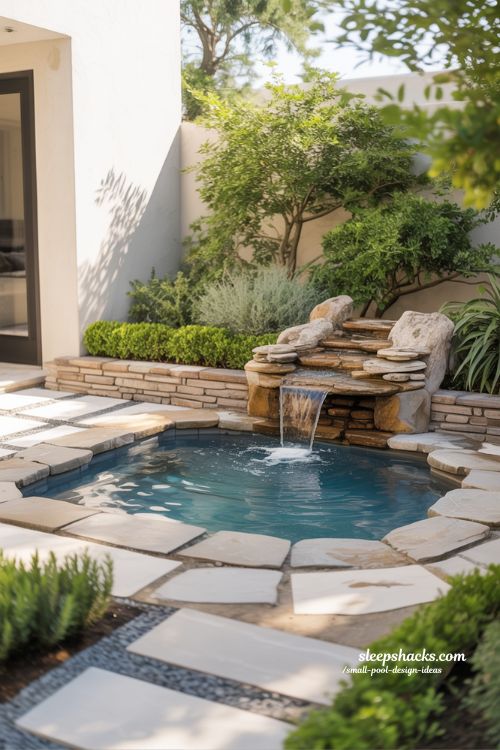 Natural Stone Small Pool Ideas Organic Backyard Oasis