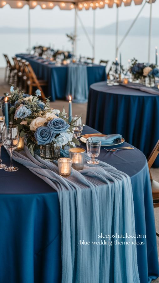 Navy and Dusty Blue Wedding Theme for Elegant Layered Style