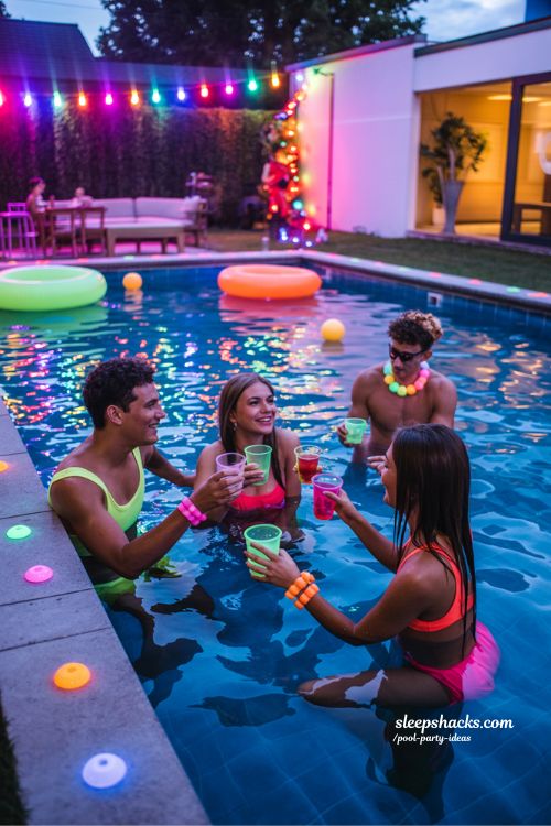 Neon Glow Pool Party Ideas for Summer Night Celebrations