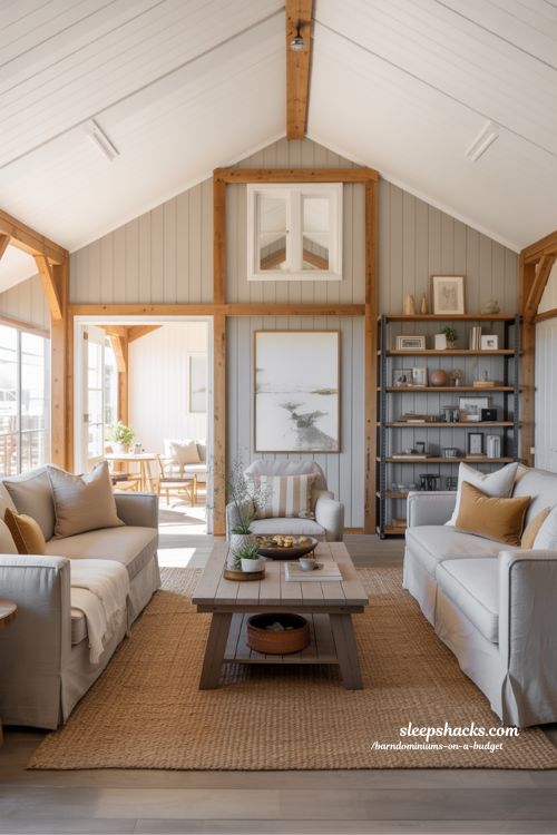 Neutral Palette Barndominium Interior for Timeless Style