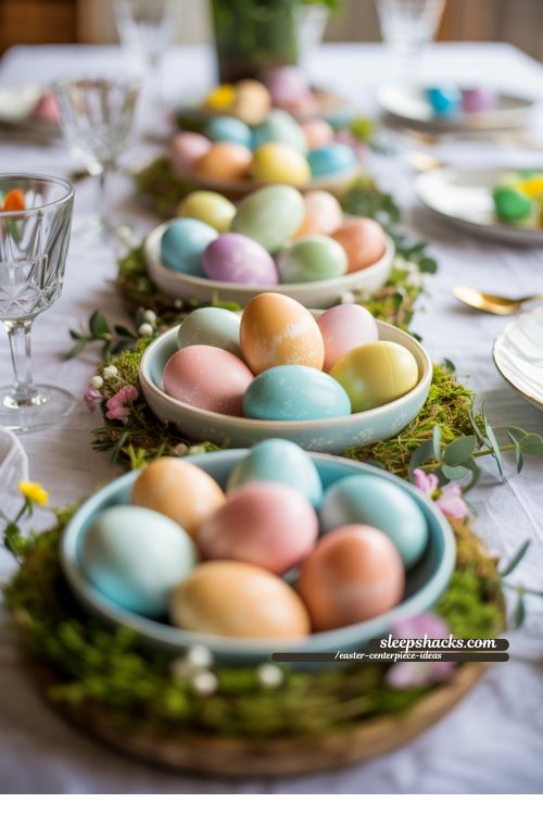 Ombre Easter Egg Bowl Display for Spring Table