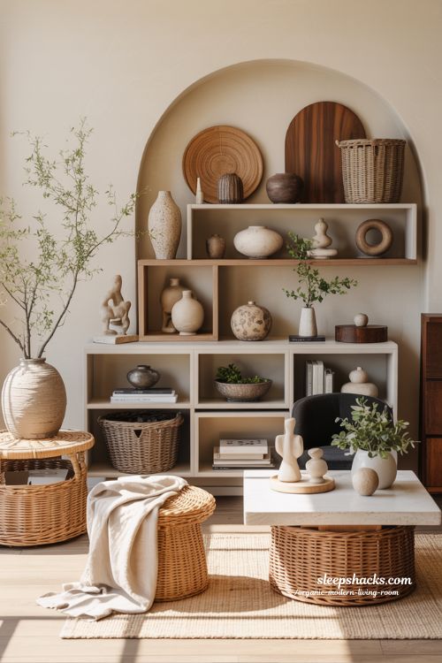 Organic Artifacts and Decor Organic Modern Living Room