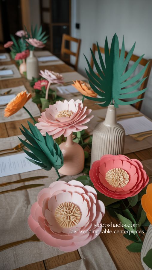 Paper Flower Wedding Centerpieces