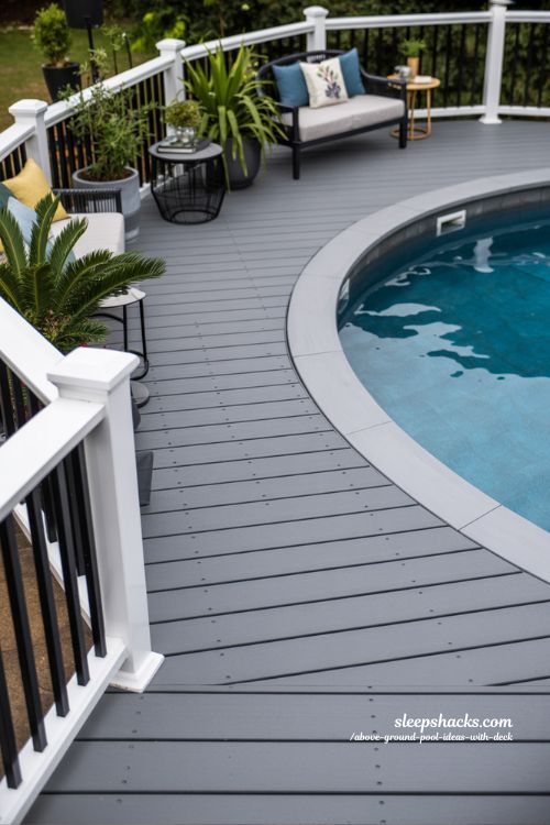 Partial Wrap Deck for Round Pool Ideas