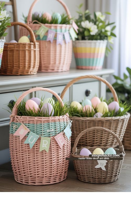 Pastel Easter Basket Arrangements