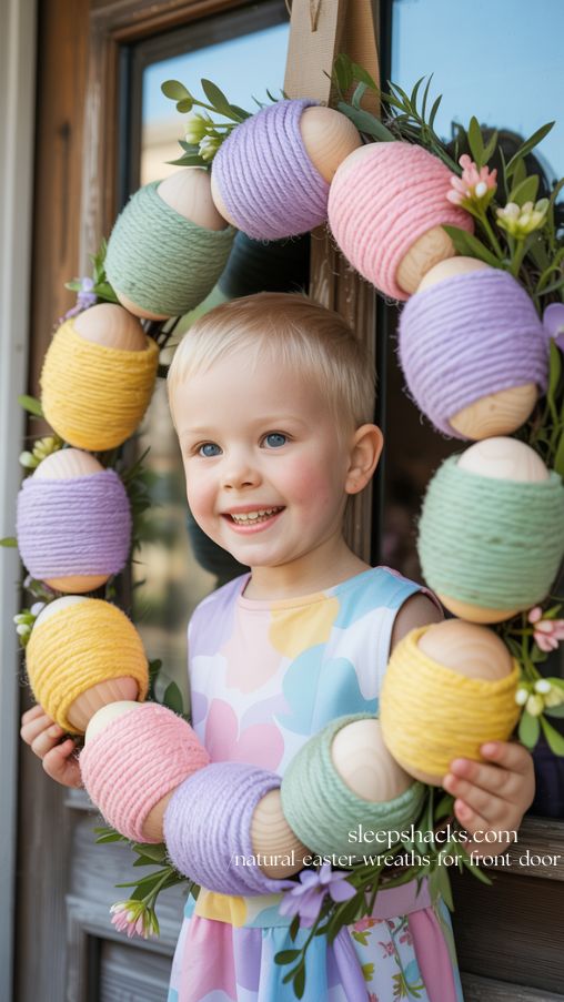 Pastel Egg Wreath for Cheerful Spring Front Door