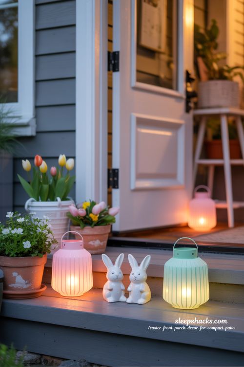 Pastel Lanterns For Cozy Easter Front Porch Lighting