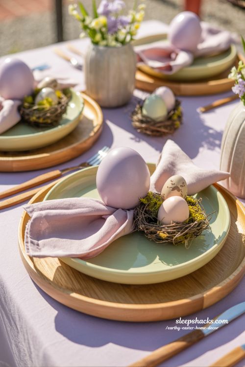 Pastel Springtime Tablescape Soft Earthy Easter Decor
