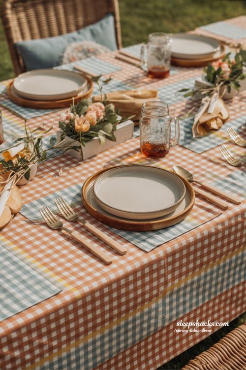 Picnic Inspired Spring Table Setting Casual